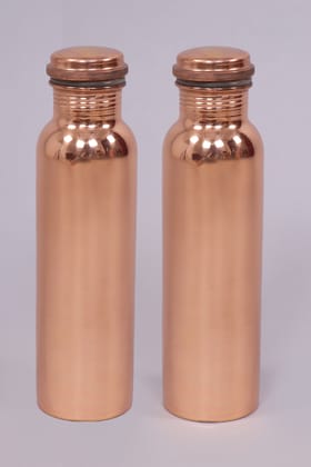 ROQUE  HANDICRAFTS PRIME COPPER WATER BOTTLE  CORPORATE GIFT  SET OF TWO BOTTLES