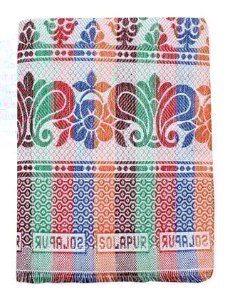 Mandhania Delux Quality Solapur Chaddar 100% Cotton Dailyuse Single Bed Blanket Pack of 1 Multicolor