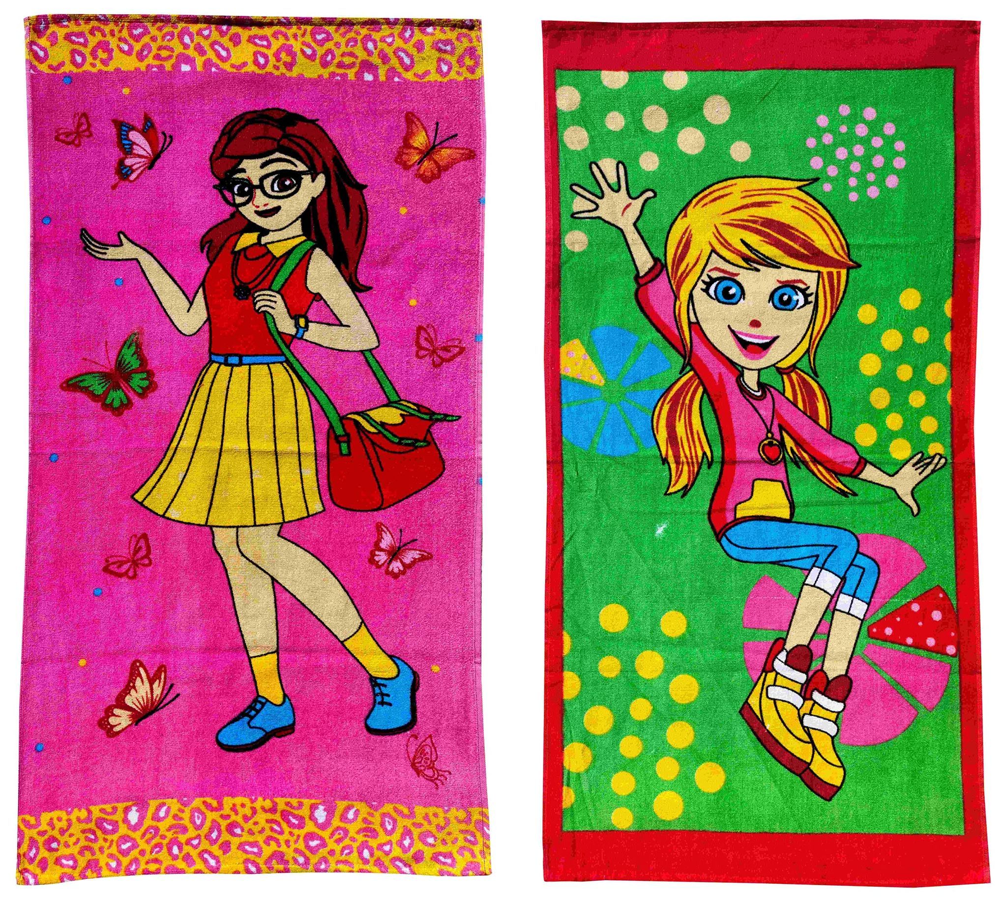 Mandhania Cotton Cartoon Printed Kids Bath Towels for Boys N Girls Pack of 2