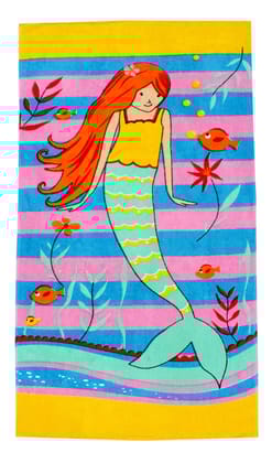 Mandhania Boy's and Girl's Cotton Cartoon Printed Bath Towel, Multicolour