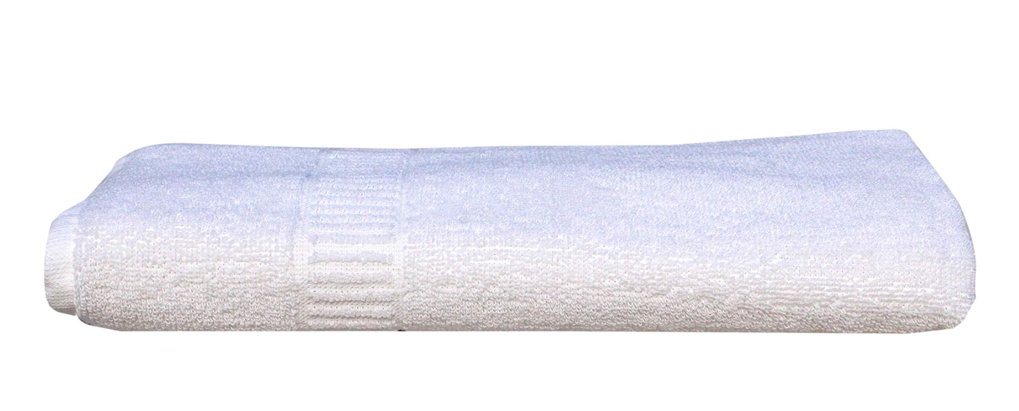 Mandhania Lovely White Cotton Bath Towels 400 GSM (28x57) Pack of 1