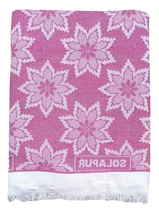 Mandhania Cotton Soft Light Weight Single Bed Solapur Chaddar , Light Pink