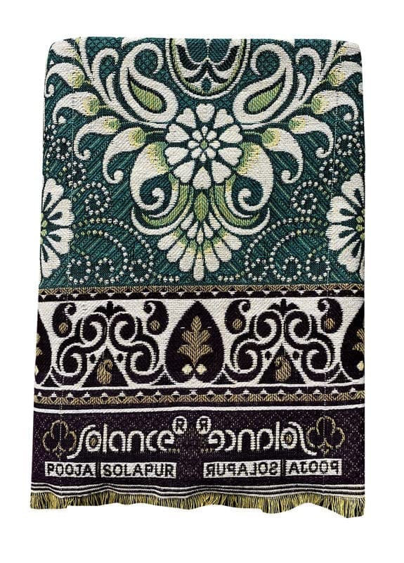 Solance by Mandhania Solapur Chaddar Cotton Blanket, Bed Sheet Single Bed Full Size Pack of 1 (PCSS1011)