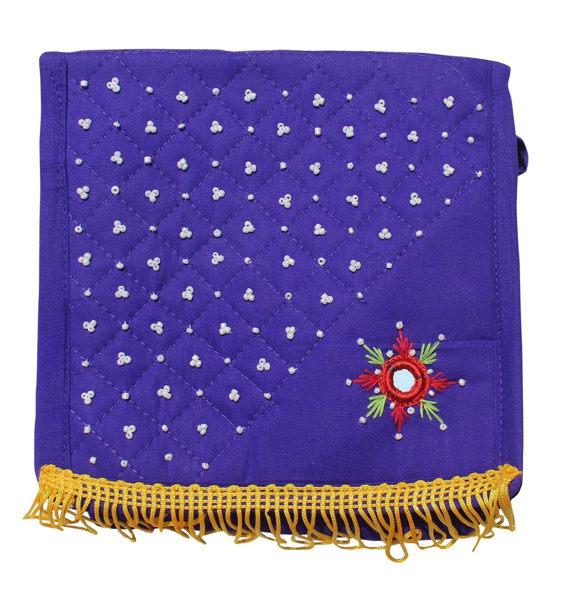 Mandhania Eco Friendly Handcrafted Embroidered Mirror Work� Bag for Girls/Women Navy Blue