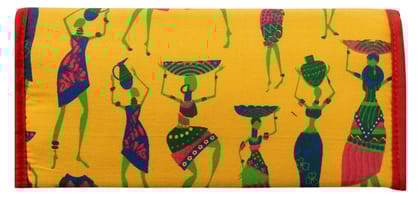 Mandhania Yellow Cotton Women's Clutch (WWCY_104)