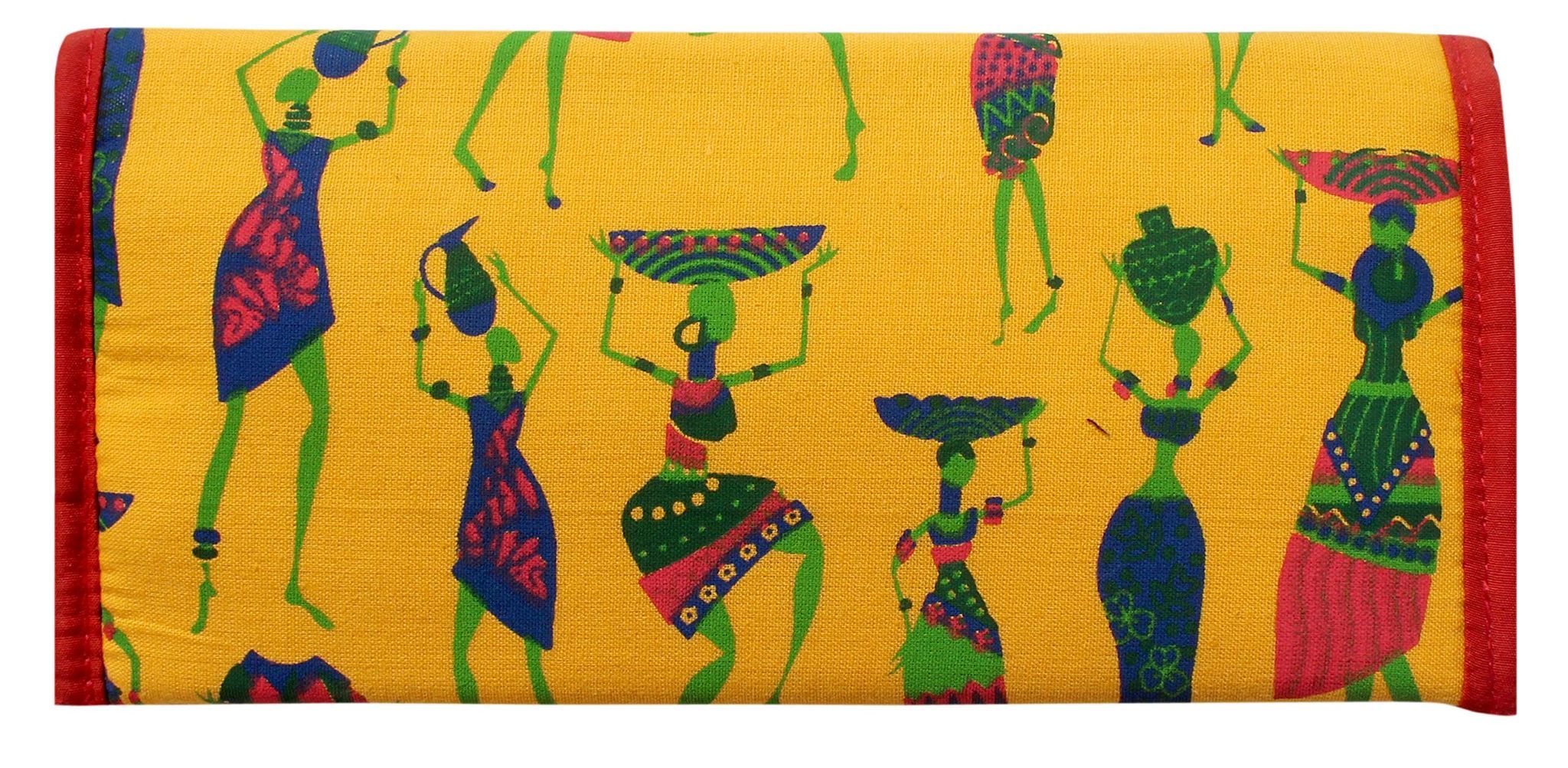 Mandhania Yellow Cotton Women's Clutch (WWCY_104)