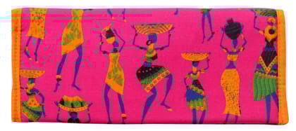 Mandhania Handcrafted Warli Print Women Wallet|Clutch|Ladies Purse Pack 1 Pink