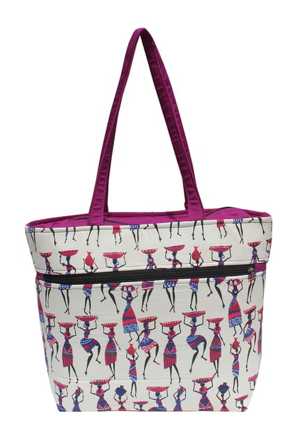 Araj Jute And Cotton Dark Green Warli Print Bag, For Causal And Shopping,  0.5 Kg at Rs 199/piece in Delhi
