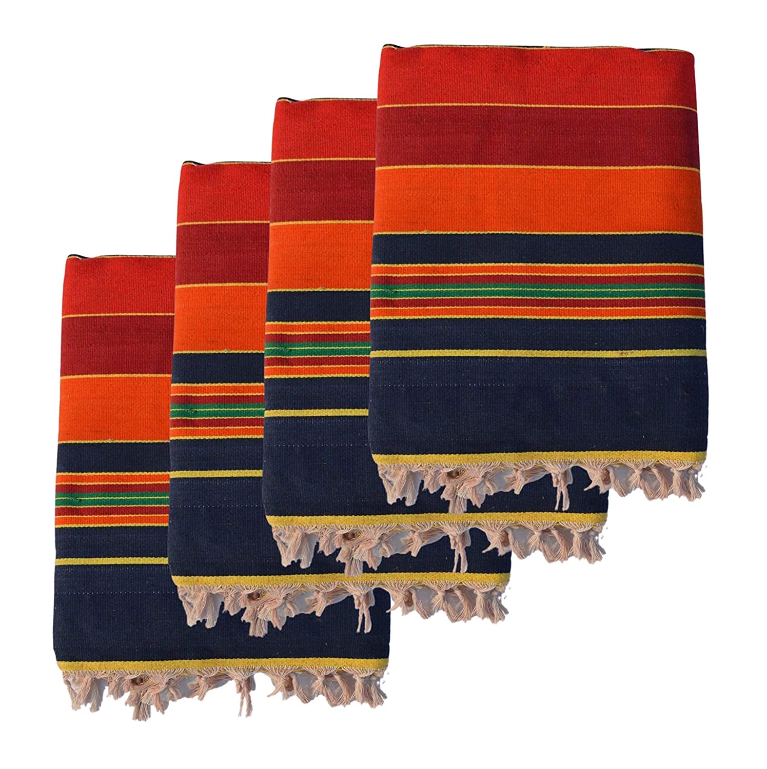 Mandhania Solapuri Carpet Dhurrie Rug Galicha 100% Cotton (Multicolor Size 56 inch x 86 inch) Pack of 4