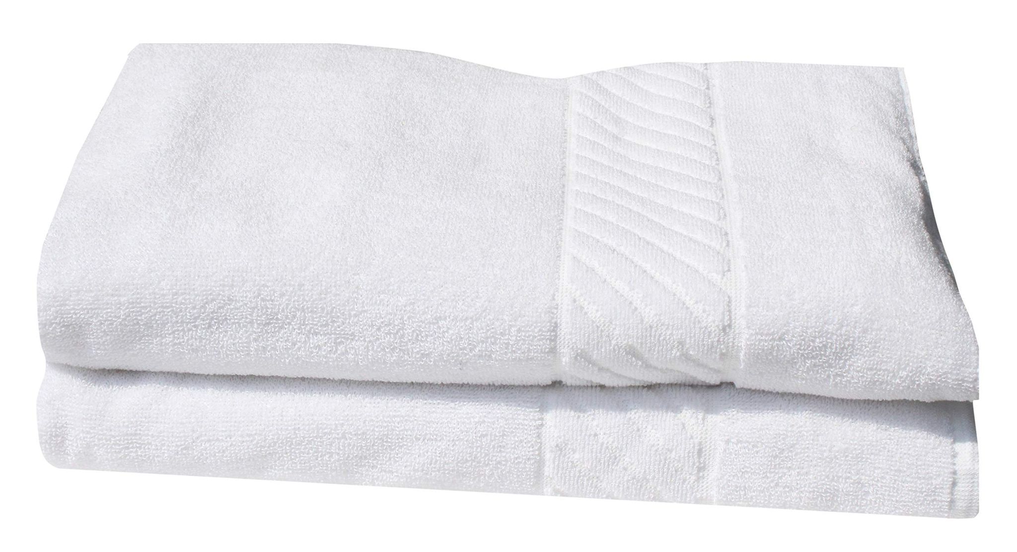 Mandhania Lovely White Cotton Bath Towels 450 GSM (28x57) Pack of 6