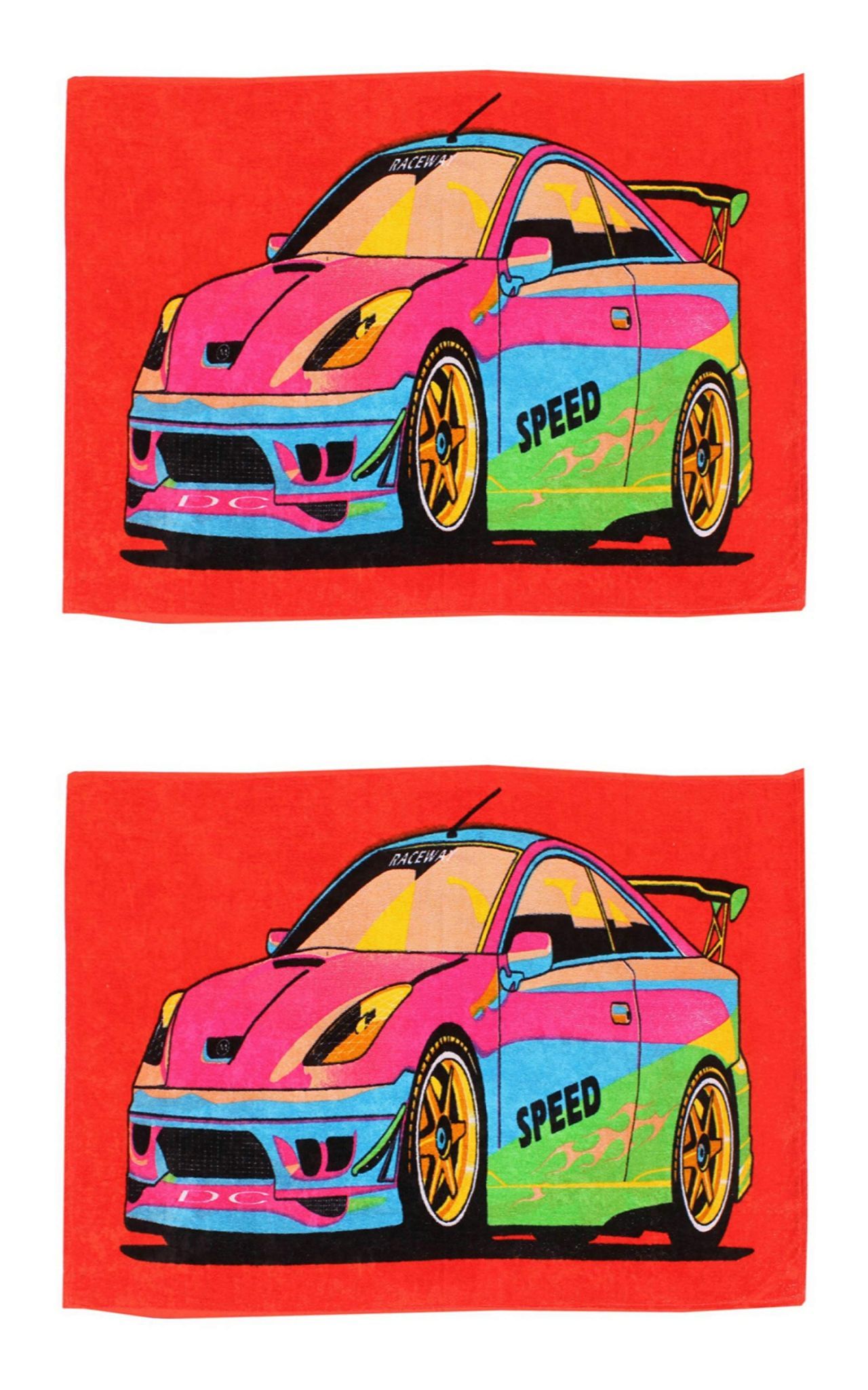 Mandhania Cotton Cartoon Printed Kids Bath Towel for Boys N Girls Pack of 2