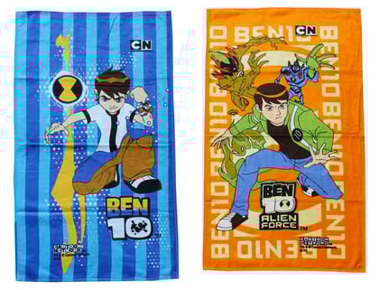 Mandhania Cotton Cartoon Printed Kids Bath Towel for Boys N Girls Pack of 2
