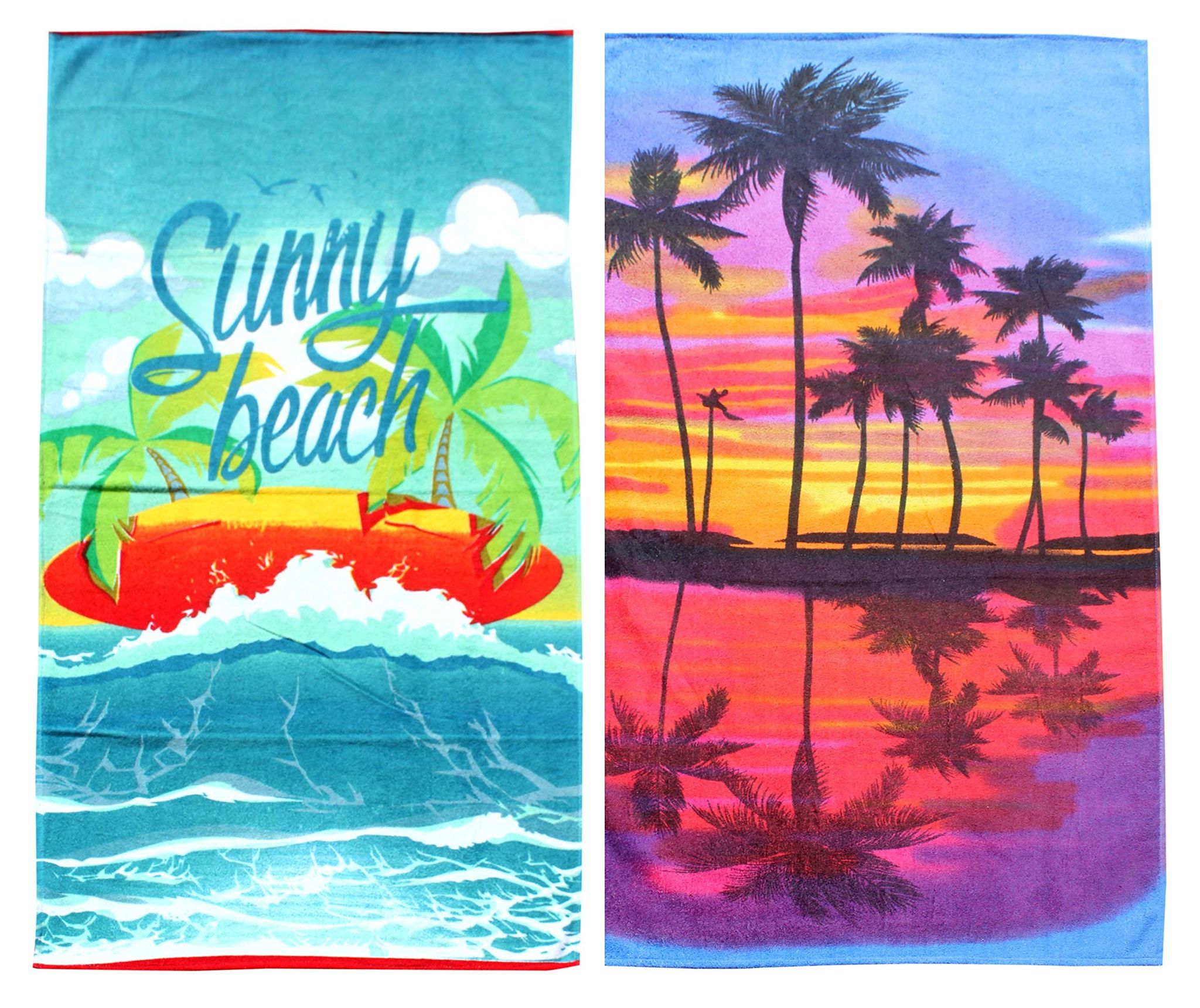 Mandhania 100% Cotton Premium Printed Bath Towel (70x140 cm, Multicolour) Pack of 2