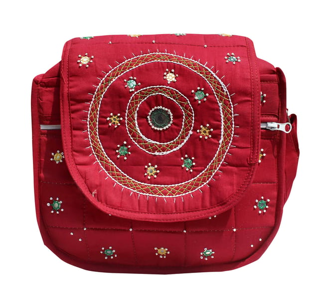 Beautiful Rajasthani Ethnic Elephant Design Jhola Bag / Shoulder Handbag  For Ladies