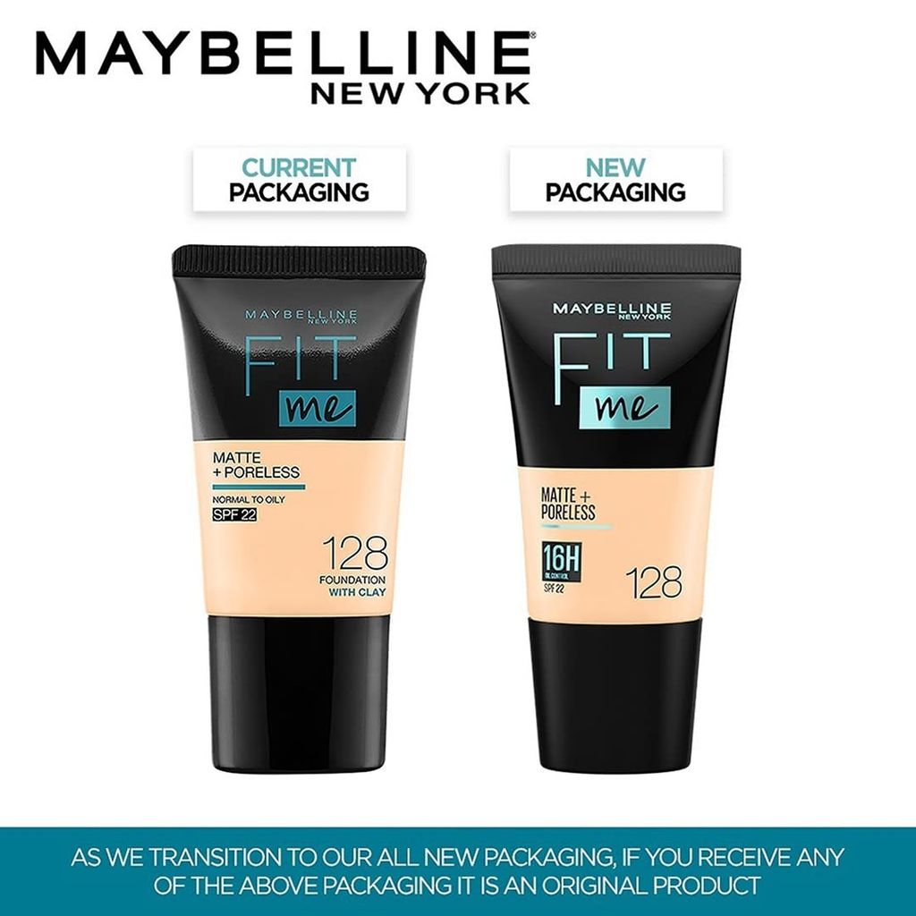Maybelline New York Fit Me Matte+Poreless Liquid Foundation Medium Coverage For Oily Skin Powder Tube,310 Sun Beige,18Ml