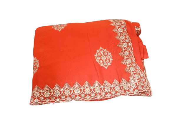 Orange Fashion Work Sarees With Blouse