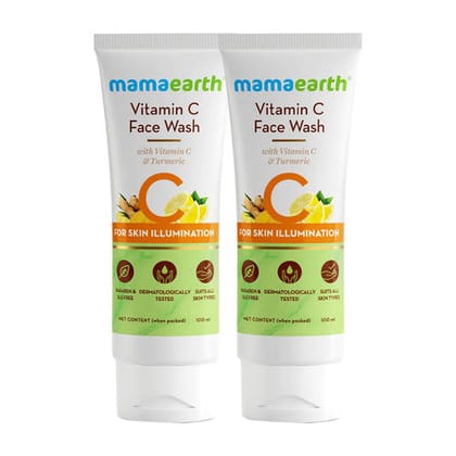 Mamaearth Vitamin C Face Wash (100 ml) - Pack Of 2 (2 PCs)