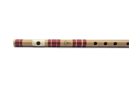 Radhe Flutes PVC Fiber D Natural Bansuri Middle Octave Left Handed