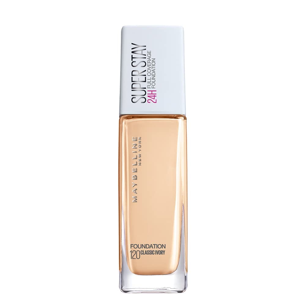 Maybelline New York Super Stay 30H Full Coverage Liquid Natural Foundation, Classic Ivory 120, 30ml