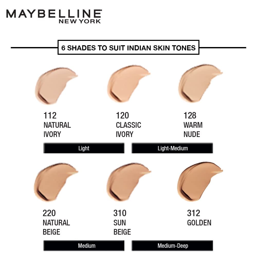 Maybelline New York Super Stay 30H Full Coverage Liquid Natural Foundation, Classic Ivory 120, 30ml