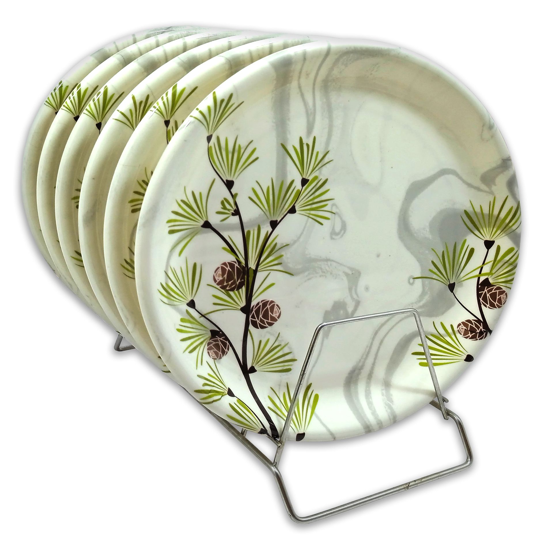 Melamine Dinner Plates: Lightweight and Easy to Clean | Melamine Round 10 Inch Dinner Plate / Snacks Plates / Kitchen crockery/ Full Plate/ Round Plate / Lunch Plate / Floral Plate / Melamine Plates / Plate Set of 6 (Full Plates)