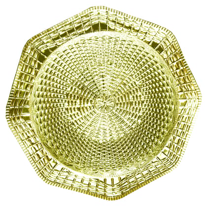 Omkar by R3 Inc. Gold Gift Basket/Bowl for Gifts Hampers | Fancy Basket | Wedding Basket for gift/fruit Packing (Pack of 2)
