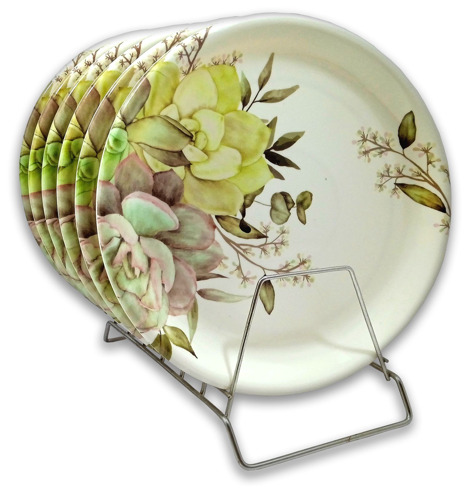 Melamine Dinner Plates: Lightweight and Easy to Clean | Melamine Round Dinner Plate (Size-10 Inch/26 CM) / Snacks Plates / Kitchen crockery/ Full Plate/ Round Plate / Lunch Plate / Floral Plate / Melamine Plates / Plate Set of 6 (Full Plates)