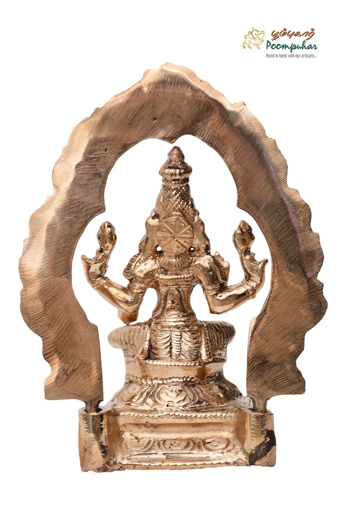 BRONZE 6 INCH SITTING LAKSHMI WITH THIRUVATCHI - Pooja Needs | Buy online on ZillyBuy