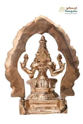 BRONZE 6 INCH SITTING LAKSHMI WITH THIRUVATCHI
