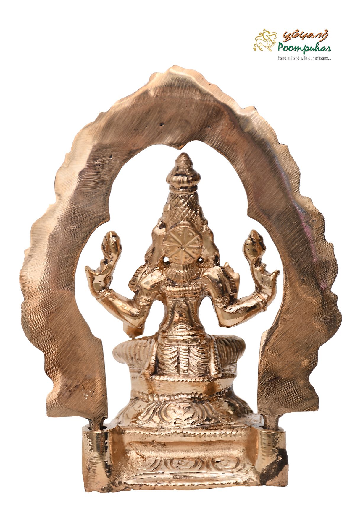 BRONZE 6 INCH SITTING LAKSHMI WITH THIRUVATCHI