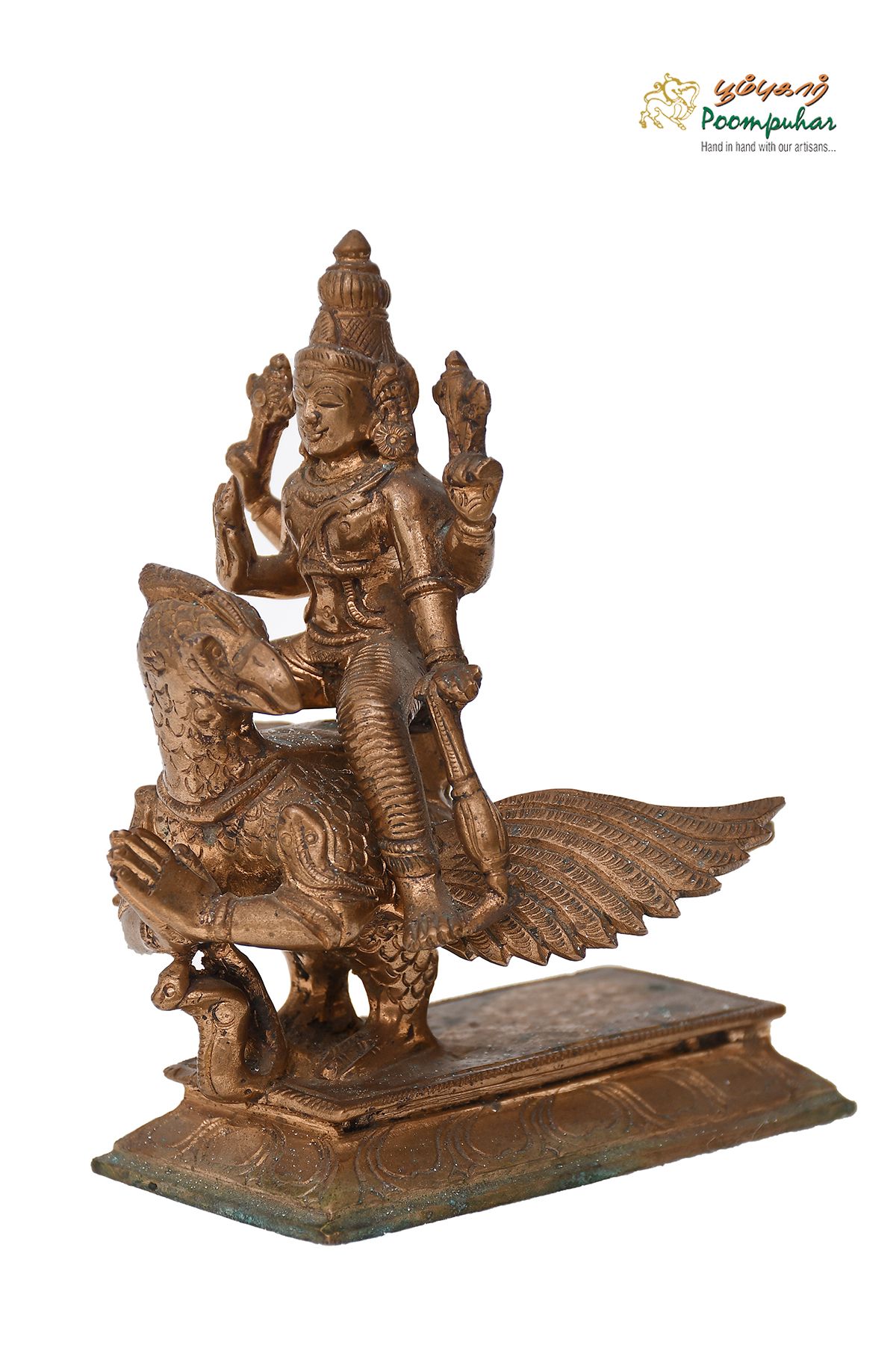 BRONZE GARUDAN WITH PERUMAL 5IN
