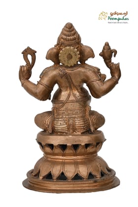 BRONZE SITTING GANESH 12 INCH