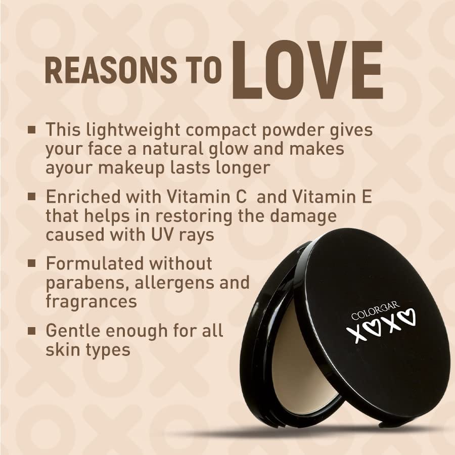 Colorbar XOXO Everlasting Compact Powder With Sun Protection, BEIGE 03 - 9 g