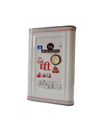 MilkStation Desi Ghee 5 litre Tin | Made Traditionally from Makkhan (Butter) | Ghee for Better Digestion and Immunity