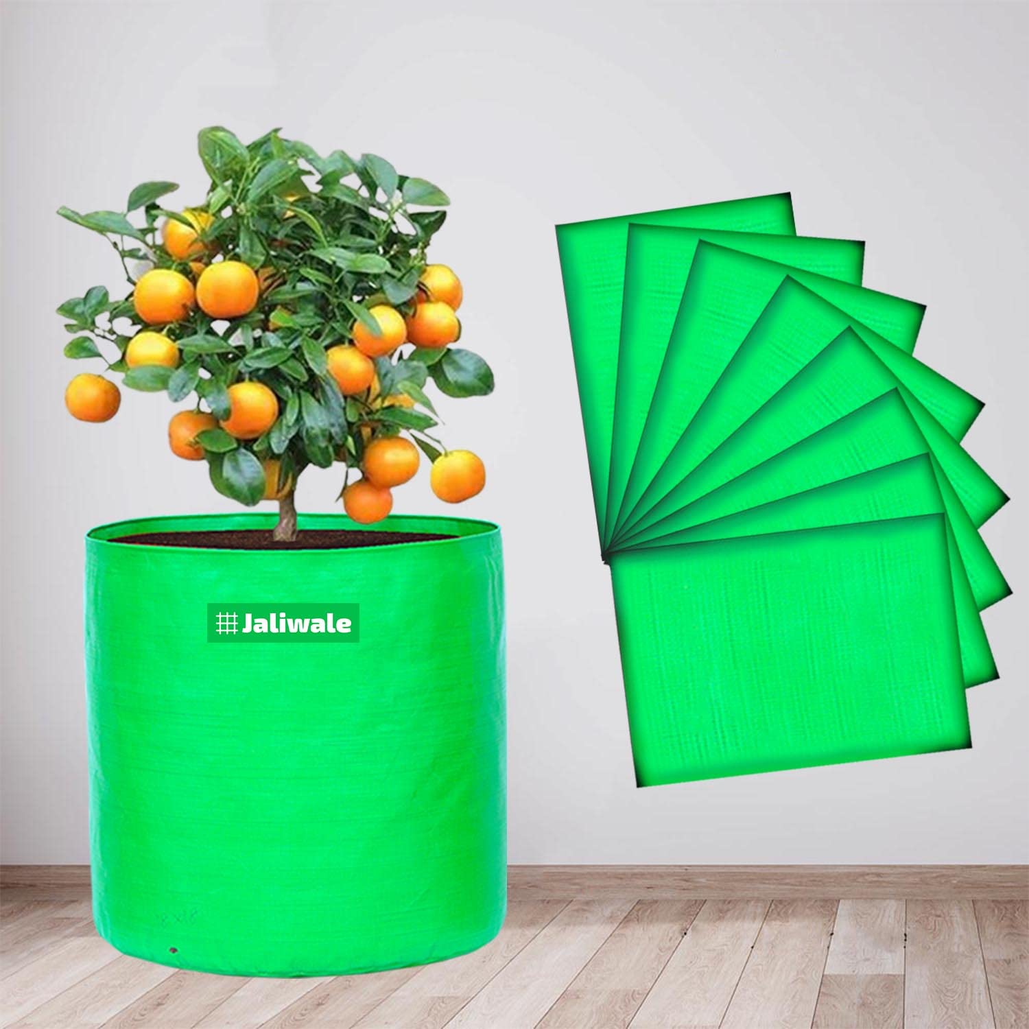WNE Jaliwale Grow Bags 18x18 inches Large hdpe Fabric Big Size Grow Bags for Leafy Vegetables & Plants Pack of 8