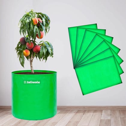 WNE Jaliwale Grow Bags 15x15 inch Large hdpe Fabric Big Size Grow Bags for Leafy Vegetables & Plants Pack of 7