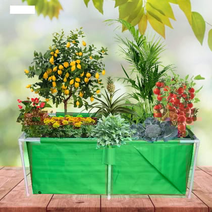 WNE Jaliwale (Size - 4 X 2 X 1.5 Feet HDPE Rectangle Grow Bag with PVC Pipe Support & Rectangle Grow Bag with Supporting PVC Pipes, Grow Bags with Support for Terrace Gardening