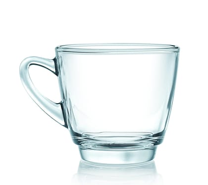Ocean Kenya Glass Cappuccino Cup (Transparent, 245ml) - Set of 6