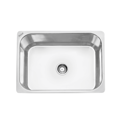 Square Single Bowl (24 x 18 x 9 inches) 304-Grade Kitchen Sink - by Ruhe®