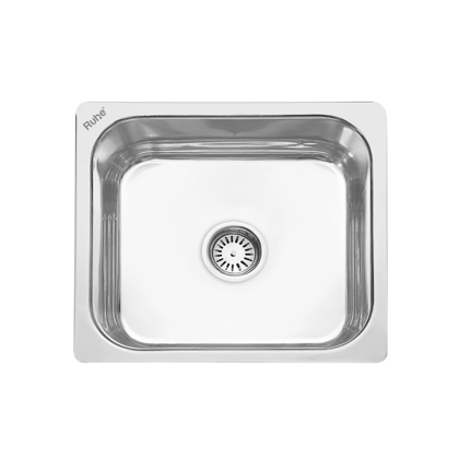 Square Single Bowl (16 x 14 x 6 inches) 304-Grade Kitchen Sink - by Ruhe®