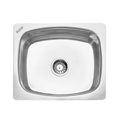 Oval Single Bowl (22 x 18 x 8 inches) 304-Grade Kitchen Sink - by Ruhe®