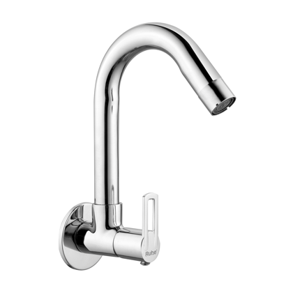 Kubix Sink Tap with Small (12 inches) Round Swivel Spout Brass Faucet - by Ruhe®