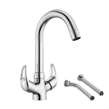Aqua Centre Hole Basin Mixer with Small (12 inches) Round Swivel Spout Faucet - by Ruhe®
