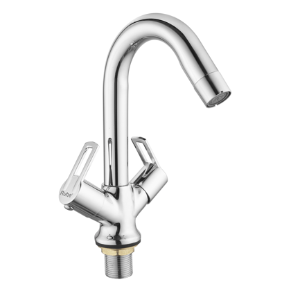 Kubix Centre Hole Basin Mixer with Small (12 inches) Round Swivel Spout Faucet - by Ruhe®