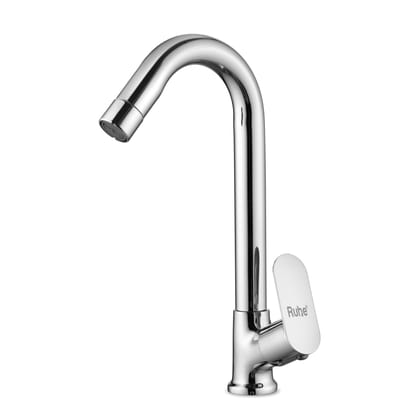 Onyx Swan Neck Brass Faucet with Small (12 inches) Round Swivel Spout - by Ruhe®
