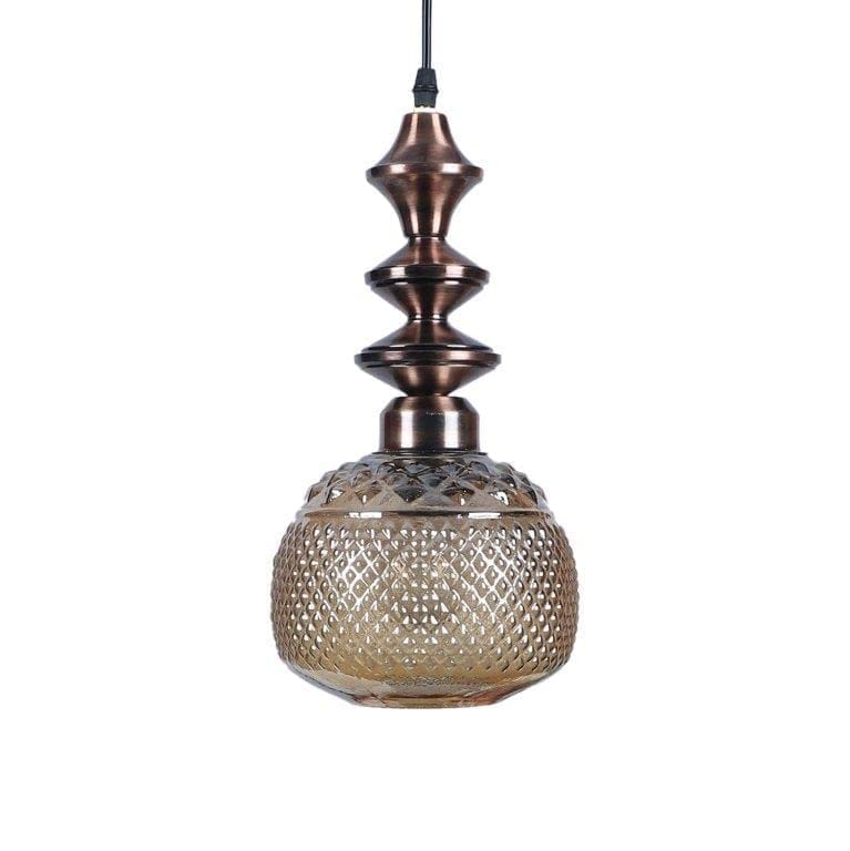 Trendy Home + and - Decor ELIANTE Copper Iron Base Gold Glass Shade Hanging Light - Z-629-1Lp - 