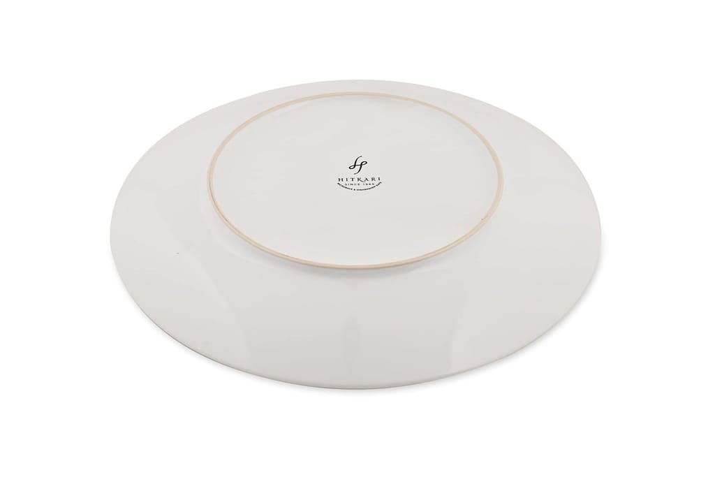 Hitkari Porcelain Lawrence Snacks Set-7Pc.|Set for 6 with Serving Plate|Snacks Set |Serving Set |for House Party|Cake Serving |White,Standerd