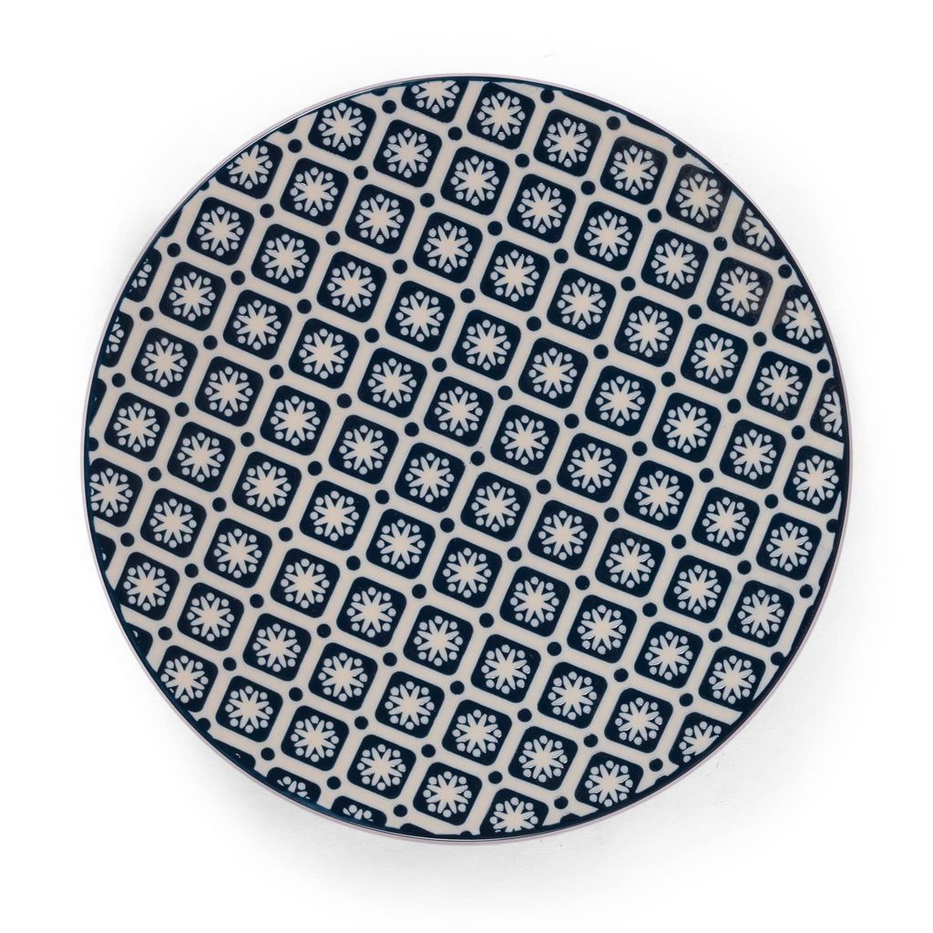 Hitkari Porcelain Cinnaflower Indigo Dinner Set 21 Pcs.|Dinner Set for 6|Material: Porcelain|Luxury Dinnerware |for Home & Kitchen|White, Large, Microweb Safe & Dishwasher Safe�