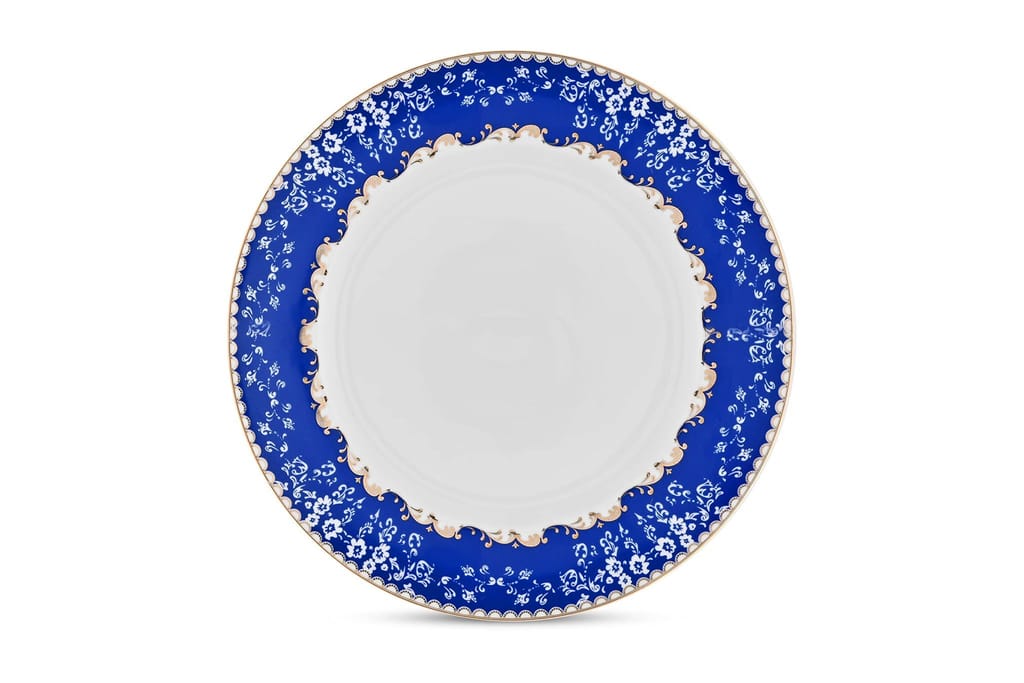 Hitkari Porcelain Christine Snacks Set 7Pc.|Set for 6 with 1 Serving Plate |Glaze Snacks Set |Serving Set |for House Party |Microweb Safe & Dishwasher Safe