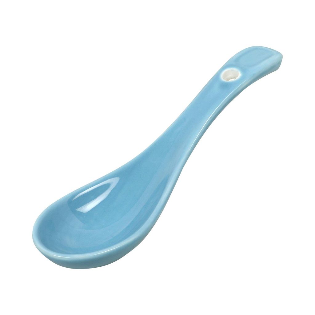 Hitkari Potteries Blue Sky Old Soup Bowl 6PC. & Soup Spoon 6 PC | Microweb Safe & Dishwasher Safe (Blue)